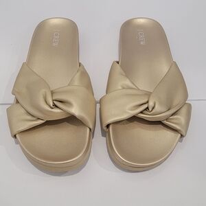J. Crew Women's Gold Slide Sandals